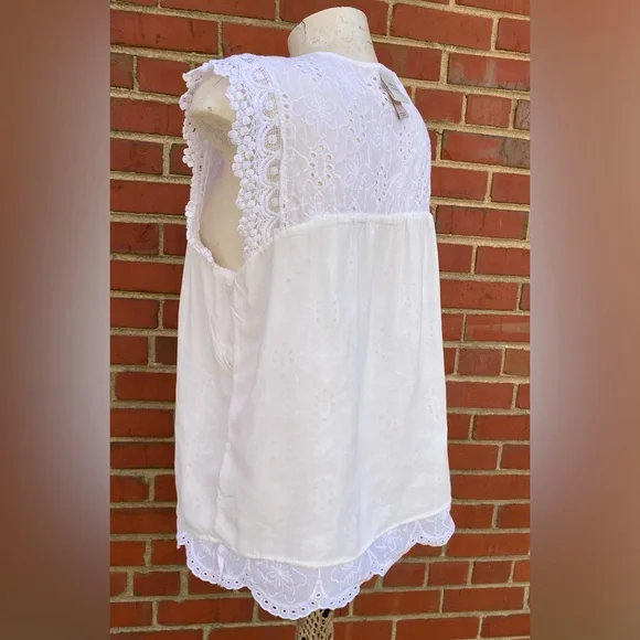 Knox Rose | White Lace Top Size L. | MK 15 - Picture 3 of 16